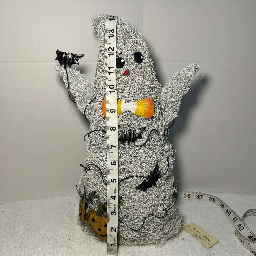 Home Interiors Halloween Ghost Tealight Candle Holder Pumpkins Spun Wire 14